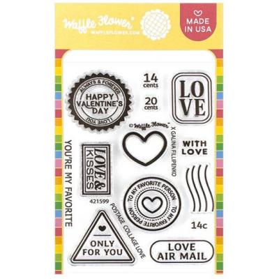 Waffle Flower Stempel - Postage Collage Love